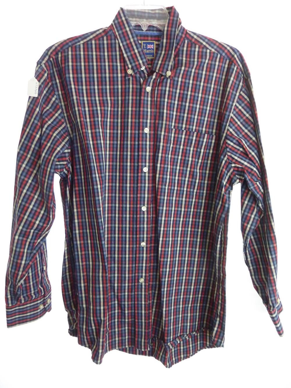 T Harris Mens Shirt XL Plaid Long Sleeve Vintage Button Up Casual